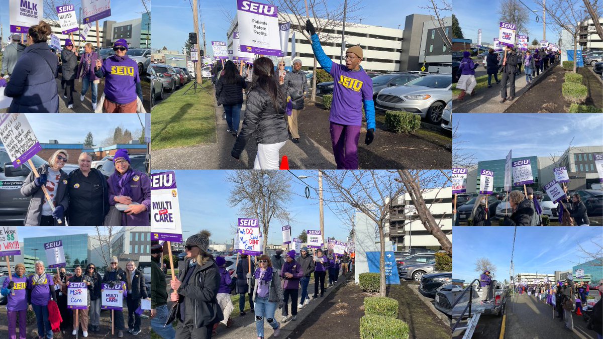 Yesterday, healthcare workers and our community honored the life and legacy of Dr. Martin Luther King, Jr. by standing up against corporate greed and fighting for our rights as workers at our informational picket at MultiCare Auburn Medical Center.