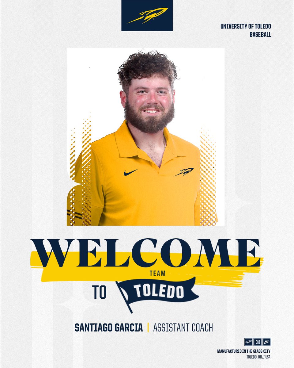 Giving a big Toledo 𝗪𝗘𝗟𝗖𝗢𝗠𝗘 to Santiago Garcia! 🚀

Garcia joins the UT staff as an assistant coach after two seasons at the University of Houston.

📰 tinyurl.com/2867h44e

#TeamToledo | <a href="/SantiGarcia20/">Santiago Garcia</a>