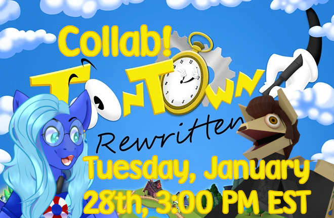 PegasisWhovian's tweet photo. I was kindly invited by @HavenSplendor for a tour around ToonTown Rewritten!

Join us Tuesday, January 28th @ 3:00 PM EST to watch me experience an MMO I never had a chance to play! https://t.co/aCpwP1ry2i