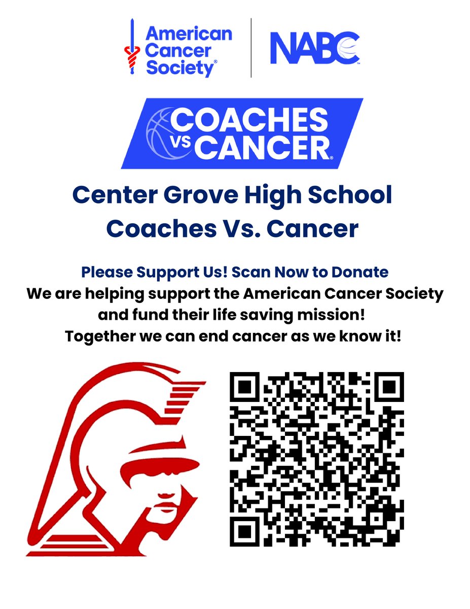 Tomorrow night, we will play our Cancer Awareness Pink Out Game! The game will be raising money for the American Cancer Society. Use the QR below if you would like to donate.