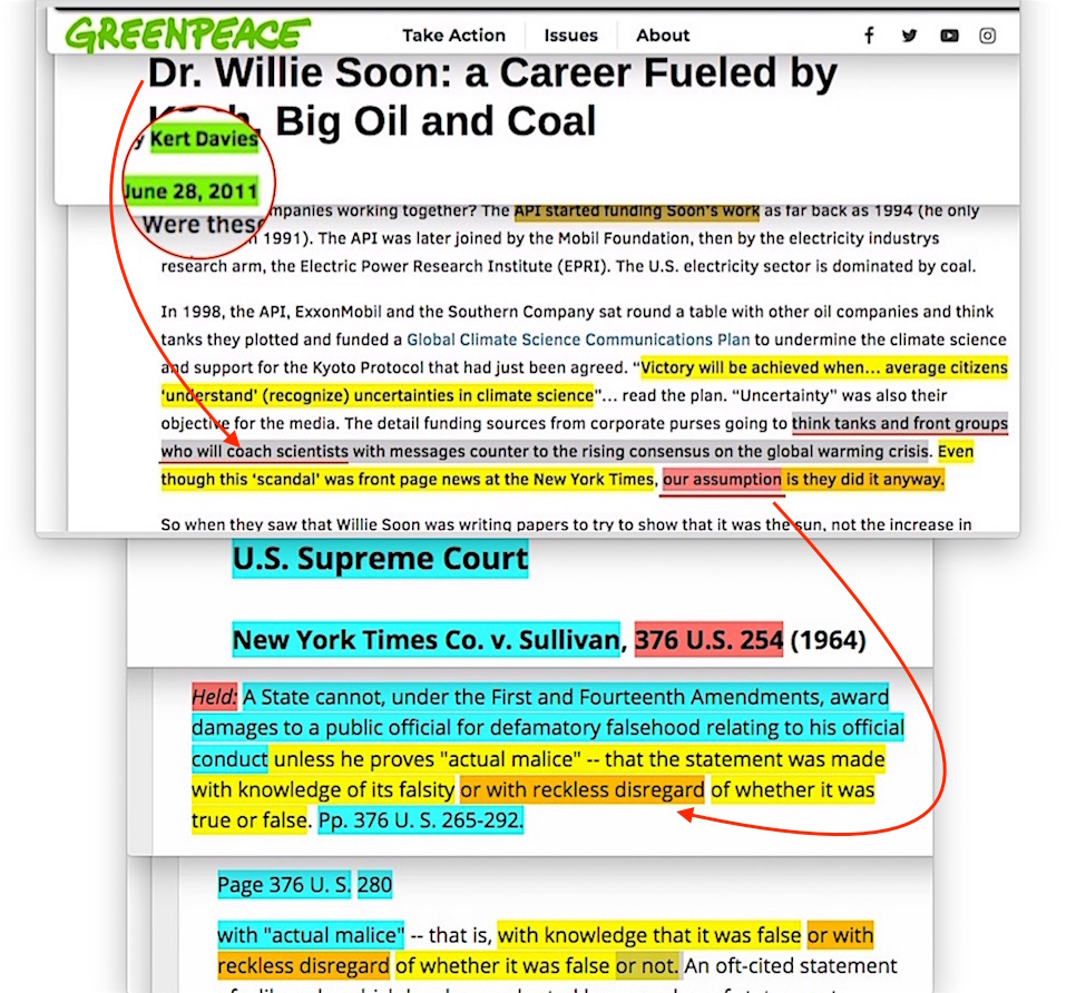 A topic for legal scholars to discuss - do we not have a major problem surrounding one of the core accusations in the 30+ current "ExxonKnew" lawsuits, which repeat the same circa-2011 accusation?

gelbspanfiles.com/?p=18081