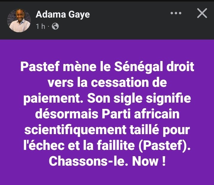 siirouman1's tweet photo. PASTEF= Parti Africain Scientifiquement Taillé pour l'Echec et la Faillite. 😂
Père Adazo missi et dammm https://t.co/GgK0a3pvBr
