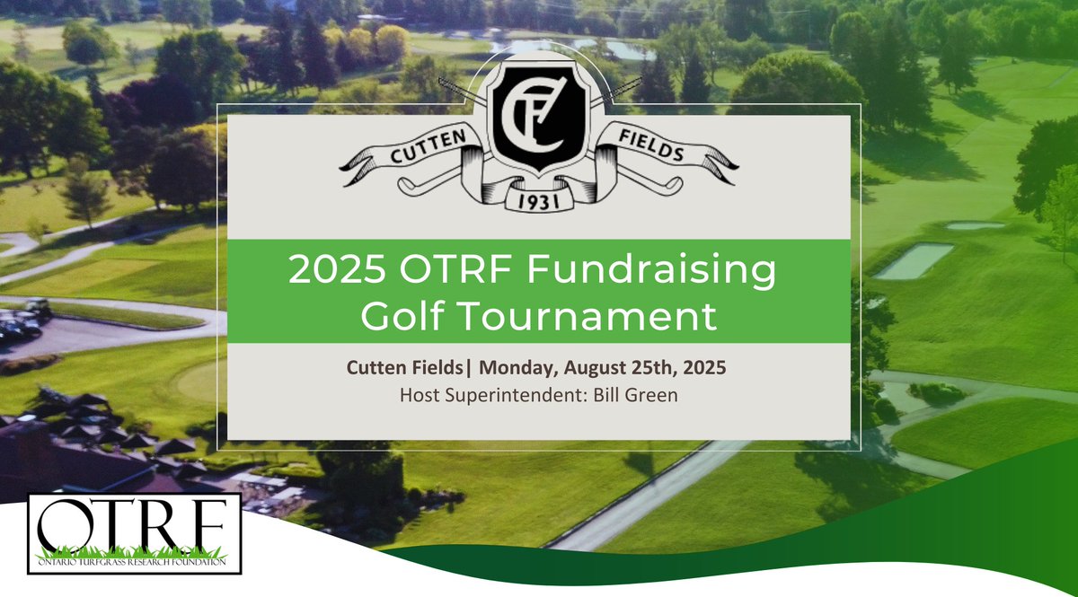 OTRF (@otrfresearch) on Twitter photo Join us <a href="/CuttenFields/">Cutten Fields</a> in Guelph for the 2025 #OTRF Fundraising Golf Tournament on August 25! Support turfgrass research while enjoying a fabulously restored golf course led by Bill Green <a href="/CuttenTurfgrass/">Cutten Turfgrass</a>
👉 Sign up for sponsorship/registration details: otrf.ca/contact-us/ Join us <a href="/CuttenFields/">Cutten Fields</a> in Guelph for the 2025 #OTRF Fundraising Golf Tournament on August 25! Support turfgrass research while enjoying a fabulously restored golf course led by Bill Green <a href="/CuttenTurfgrass/">Cutten Turfgrass</a>
👉 Sign up for sponsorship/registration details: otrf.ca/contact-us/