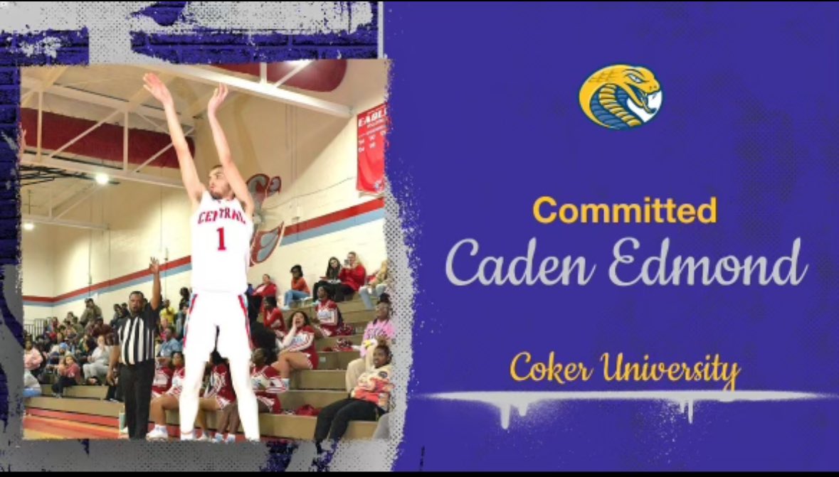 Central Eagles Mens Basketball (@centraleaglesb1) on Twitter photo Congratulations to <a href="/reallycaden12/">Caden Edmond (C1)</a> on his commitment to Coker! <a href="/CobrasMBB/">Coker MBB</a> <a href="/PrepHoopsSC/">Prep Hoops South Carolina</a> <a href="/Epic_Hoops/">E.P.I.C Hoops</a> <a href="/SCBCA/">South Carolina Basketball Coaches Association</a> Congratulations to <a href="/reallycaden12/">Caden Edmond (C1)</a> on his commitment to Coker! <a href="/CobrasMBB/">Coker MBB</a> <a href="/PrepHoopsSC/">Prep Hoops South Carolina</a> <a href="/Epic_Hoops/">E.P.I.C Hoops</a> <a href="/SCBCA/">South Carolina Basketball Coaches Association</a>