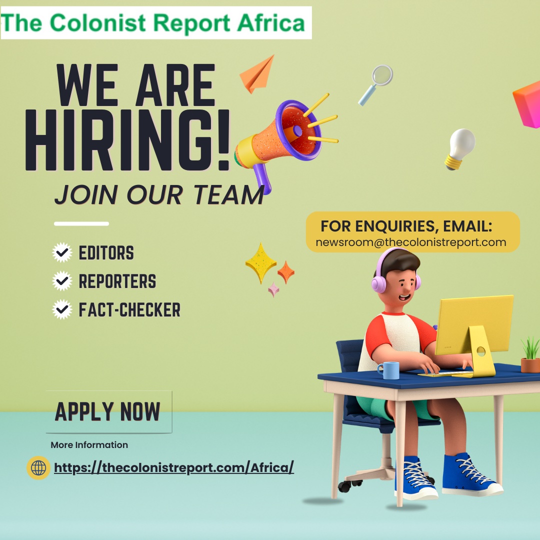 🎤📢 Our African Team, <a href="/TCRAfrica/">The Colonist Report Africa</a> is Hiring! 🎤📢
<a href="/TCRAfrica/">The Colonist Report Africa</a> is looking for talented Francophone and Anglophone editors, fact-checkers, &amp; reporters to join our growing newsroom!
Learn more about the roles and how to apply here👇thecolonistreport.com/Africa/apply-t…