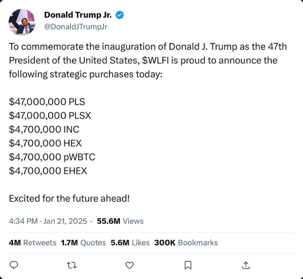 ❤️💛💚💙

The PulseChain Community welcomes the Trump Family.

We love you