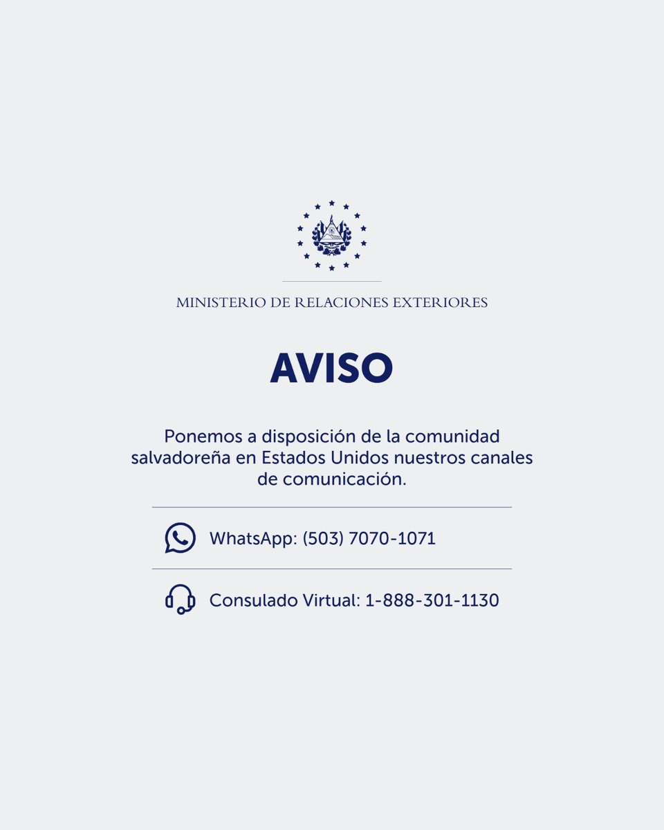 Consulados de El Salvador en Estados Unidos tweet media