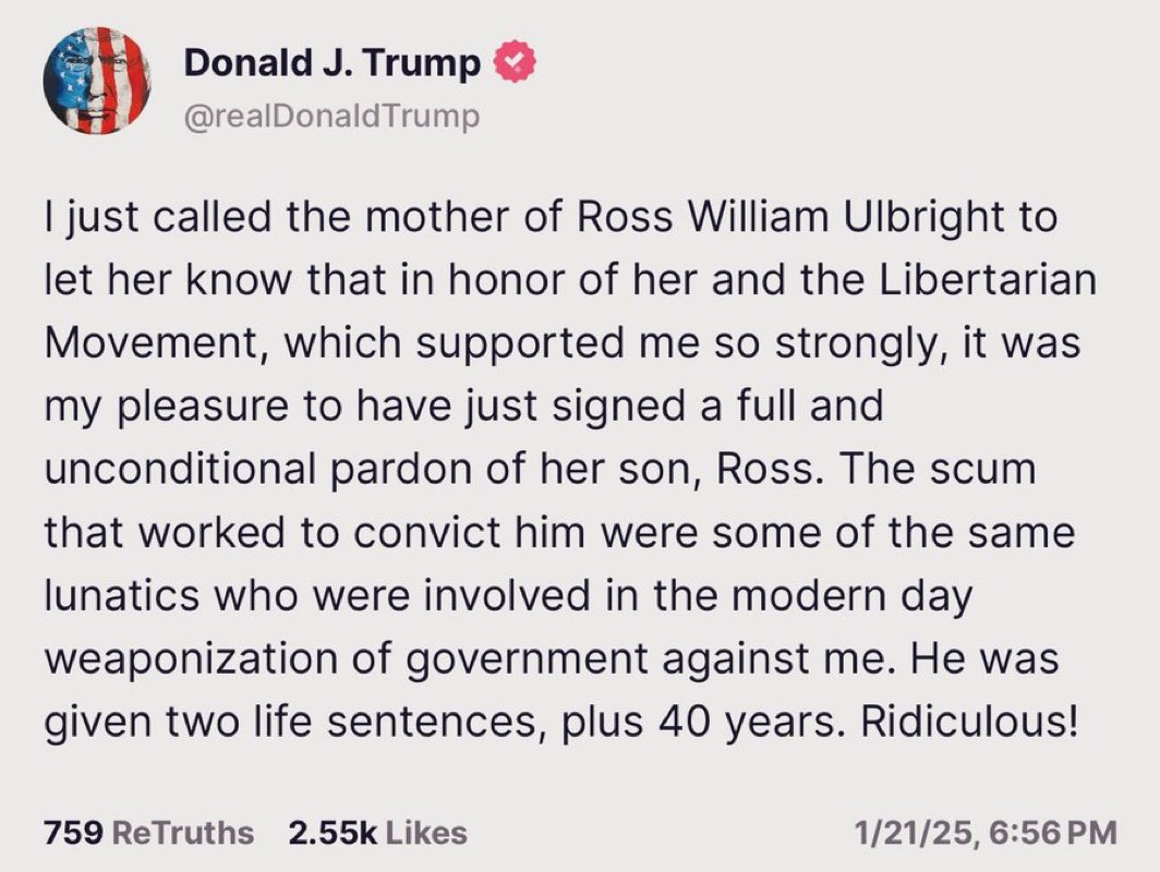 hodlonaut's tweet photo. Ross is free! https://t.co/eyiMPMM4XQ