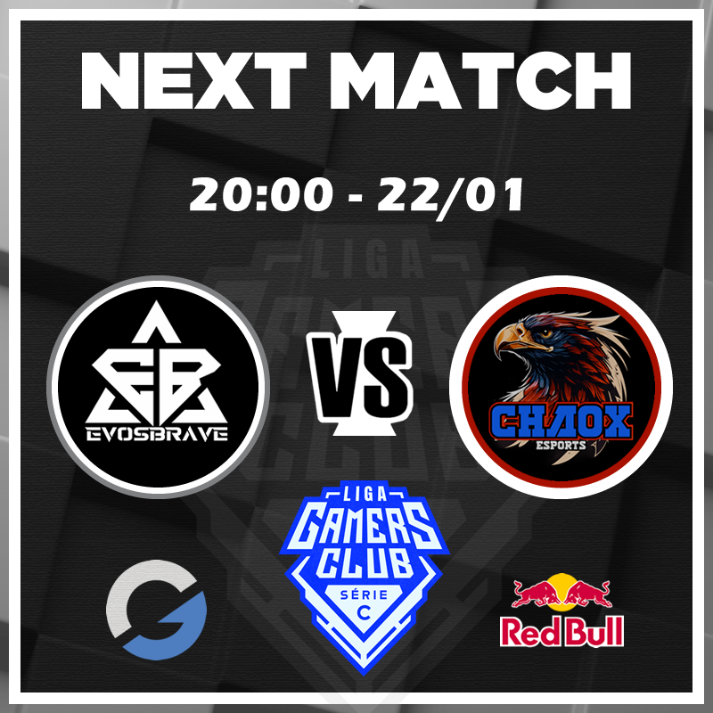 evosbrave's tweet photo. PRÓXIMO JOGO!
Série C - Gamers Club
VERSUS: CHAOX @ChaoX_eSPORTS
Esse campeonato é organizado pela @GamersClub @GamersClubCS e conta com o apoio de @RedBullBR
#evosbrave #goevos #gamersclub #cs2 https://t.co/at5ntU1kzT