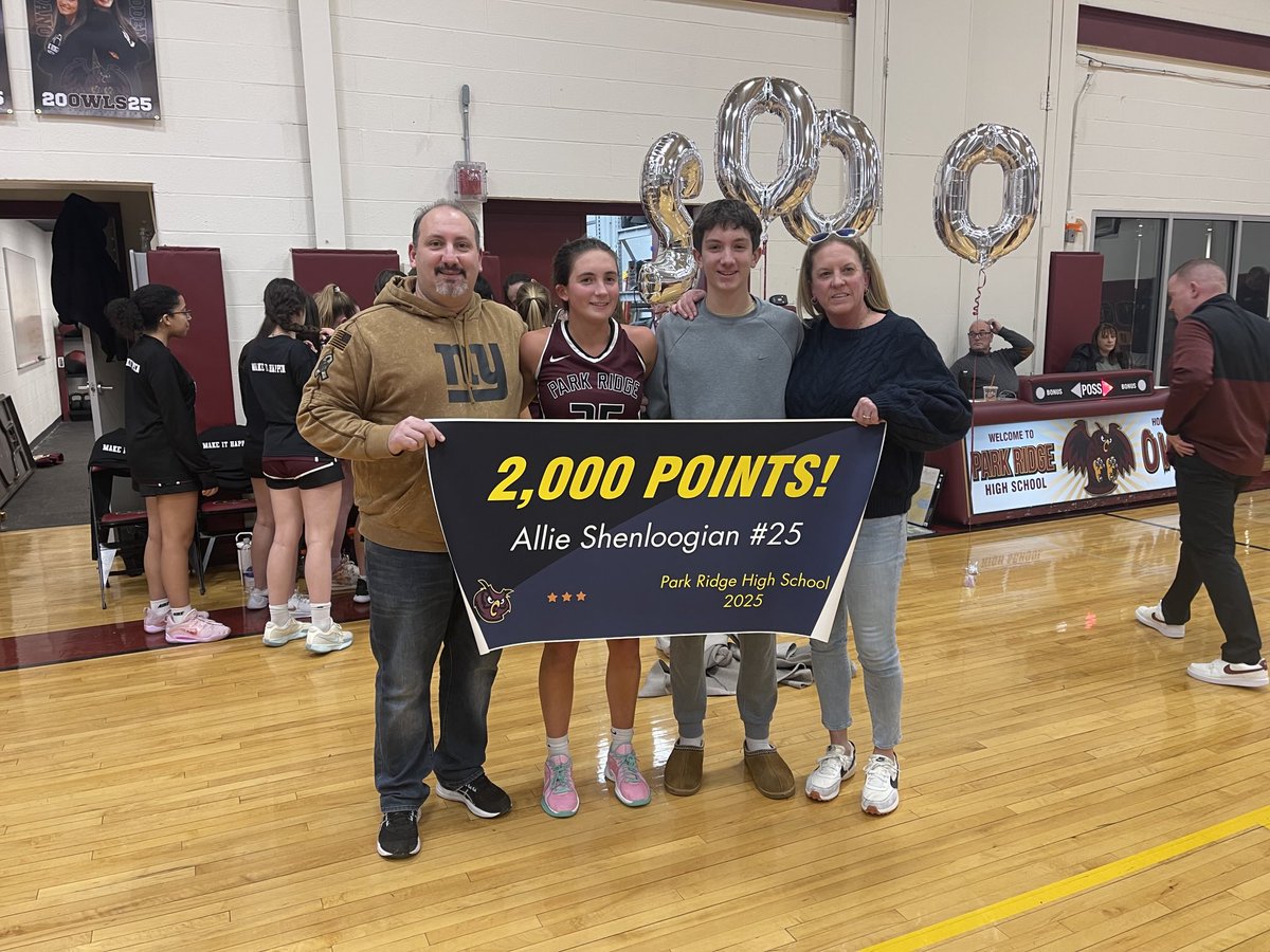 Congratulations Allie Shenloogian on surpassing the 2000 point mark in your career. You have created so many special memories at PRHS and we are looking forward to many more.