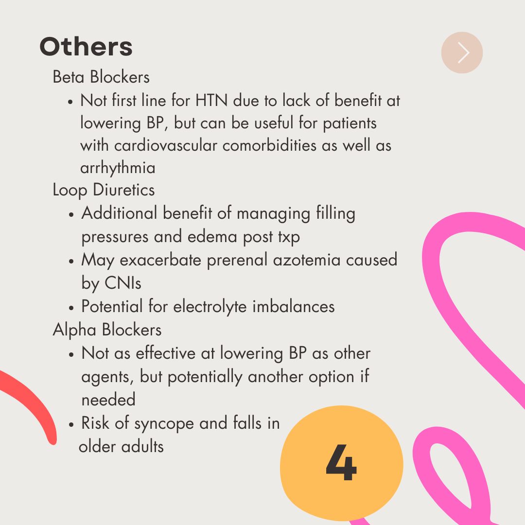 CNIs got your BP through the roof? 😮 Don't worry, Amy Bowles is here to help! She provides a quick guide on post-transplant hypertension in this week's #traineetakeover. What's your go-to first line agent? 💊 #accp #txppharm #Hypertensionmanagement