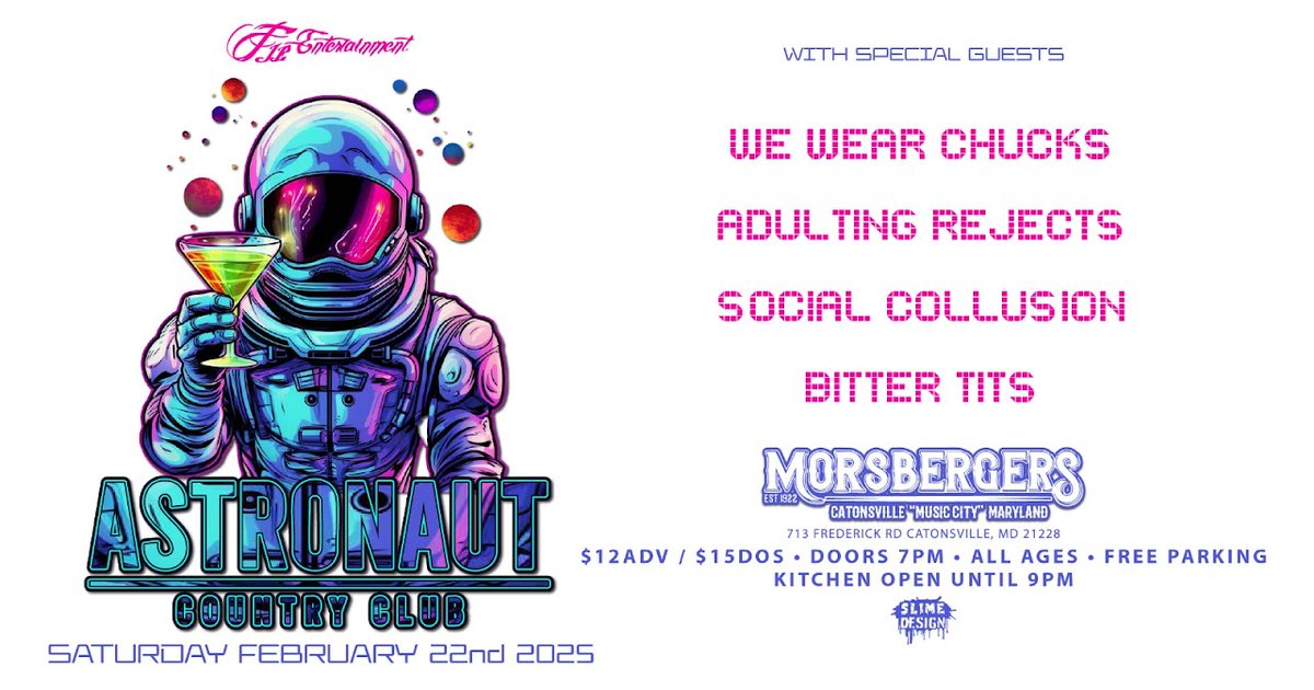 AdultingRejects's tweet image. Sat Feb 22 at Morsbergers in @Catonsville Maryland
This is a great bill and we&apos;ll also be debuting out new song Brooke&apos;s Night Out. We&apos;re particularly proud of this one--it&apos;s a banger!