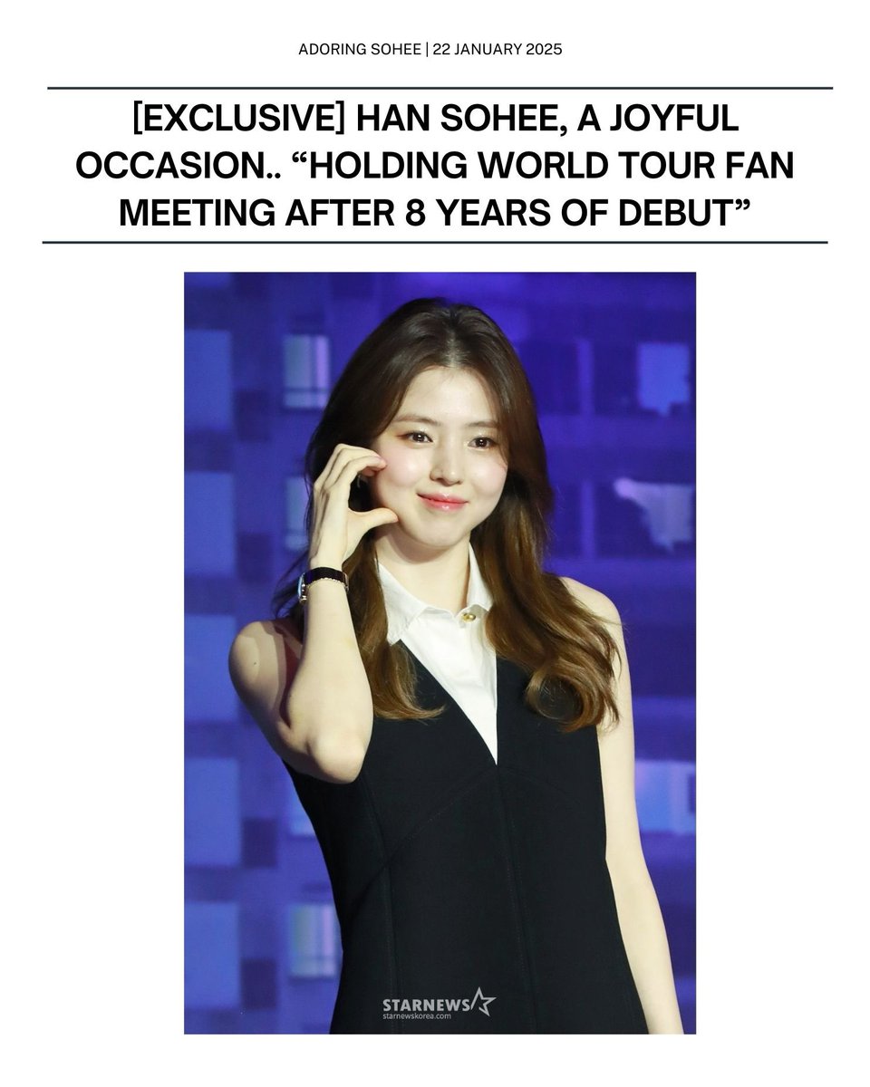 adoring_sohee's tweet photo. [Exclusive] Han Sohee, a joyful occasion.. “Holding world tour fan meeting after 8 years of debut”

Han Sohee will hold her first world tour fan meeting starting in Asia this June, followed by stops in Europe and the Americas, meeting fans around the globe.

This fan meeting is scheduled to take place in multiple cities, including Tokyo, Taipei, Bangkok, Jakarta, Paris, London, Berlin, LA, and New York.

🥹🥹🥹🥹😭😭😭😭

🩷🌹🌷🌸✨🌟🌈💐