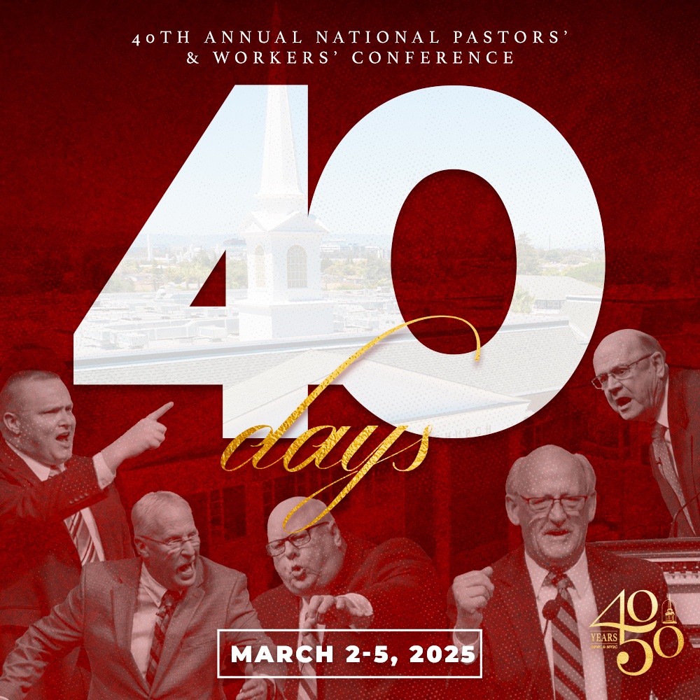 40 days to go! Don’t miss the 40th Annual National Pastors' and Workers' Conference. For four decades, this life-changing event has equipped countless pastors and Christian workers. Take advantage of the early rate and register now at nvbc.org/pc/25