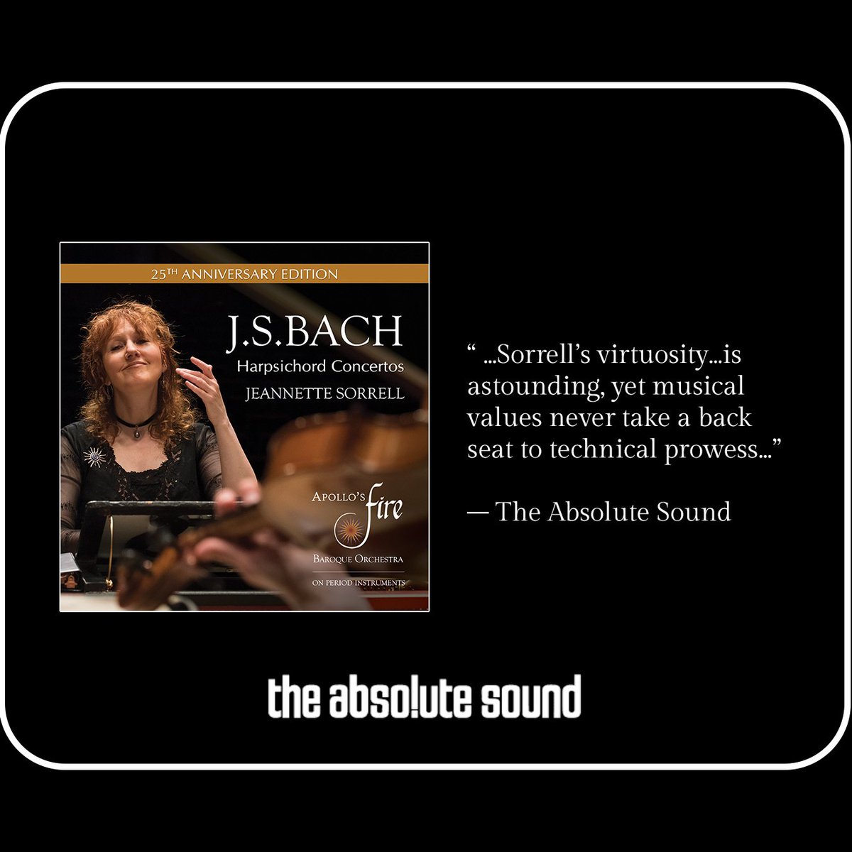 AVIE Records (@avierec) on Twitter photo The February 2025 issue of The Absolute Sound holds praise for Jeannette Sorrell and <a href="/Apollos_Fire/">Apollo's Fire</a>'s release of Bach: Harpsichord Concertos (25th Anniversary Edition). Listen to the album here: orcd.co/av2489 The February 2025 issue of The Absolute Sound holds praise for Jeannette Sorrell and <a href="/Apollos_Fire/">Apollo's Fire</a>'s release of Bach: Harpsichord Concertos (25th Anniversary Edition). Listen to the album here: orcd.co/av2489