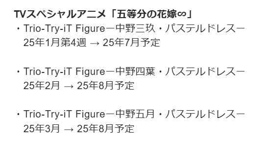 お詫び】商品発売延期のお知らせ 『TVスペシャルアニメ「五等分の花嫁