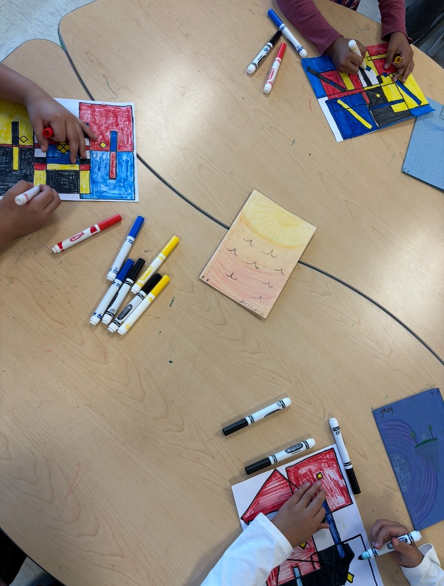 MVES students recently learned about artist Piet Mondrian! PreK-1st focused on the primary colors and types of lines. 2nd-5th used base ten blocks to create Mondrian art that matched the value of a three-digit number.

<a href="/BurkeCoSchools/">BCPS</a> @MVESbobcats
#ignitelearningbcps #allinBCPS