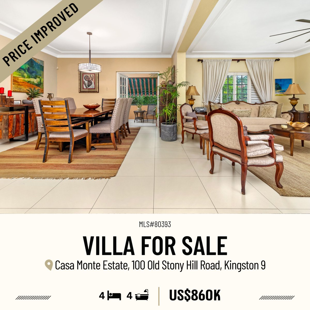 C21HeaveHo's tweet photo. 🚨OPEN HOUSE THIS SATURDAY📷  LUXURY VILLA FOR SALE Price improved to US$860,000!  

𝗔𝗱𝗱𝗿𝗲𝘀𝘀: 100 Old Stony Hill Road, Kingston 9, St. Andrew  
𝐂𝐨𝐦𝐩𝐥𝐞𝐱: Casa Monte Estate  𝗗𝗮𝘁𝗲: Saturday January 25, 2025  
𝗧𝗶𝗺𝗲: 12:00 noon - 3:00 pm 
𝗣𝗿𝗶𝗰𝗲: US$860K https://t.co/kVNezi2GHY