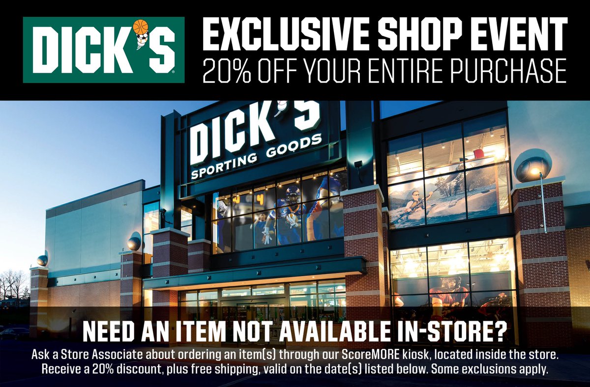 LexingtonSA's tweet photo. Make plans to attend our exclusive Semi Annual Shop Event at Dick’s Sporting Goods this weekend!

This link is valid Friday January 24 - Monday January 27 for 20% off your in store purchase. 

https://t.co/hgv2cR2bhd https://t.co/zAr22qRQLR