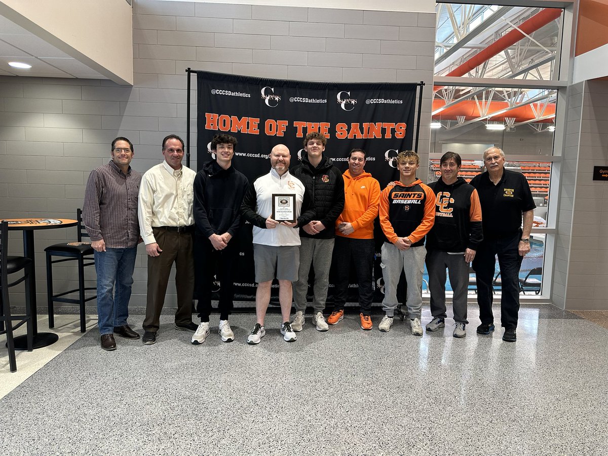 CCCSDathletics's tweet photo. Congratulations to our @CCSaintsFB team who was presented with the Section V Class A Sportsmanship award today.  This award is chosen and issued by the Rochester football officials association.  Way to go Saints! https://t.co/9v8z4bKRNK