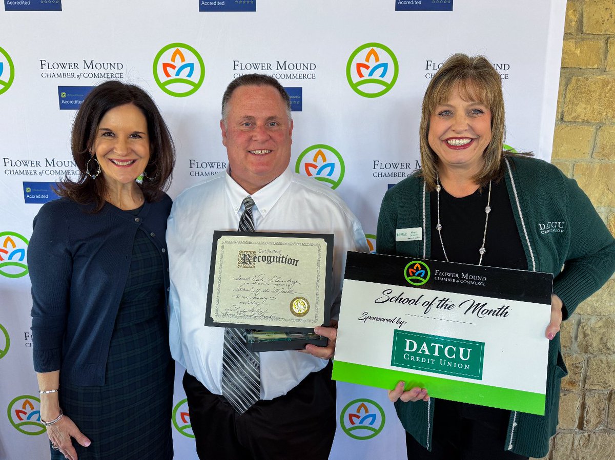 ForestVistaES's tweet photo. Congratulations! 🎉🎉🎉 Student Vivienne Macias, Librarian Katie Delamarter and Forest Vista were all recognized by the Flower Mound Chamber of Commerce. Details: https://t.co/ASm5UGvJjt. https://t.co/XN98EnVdWh