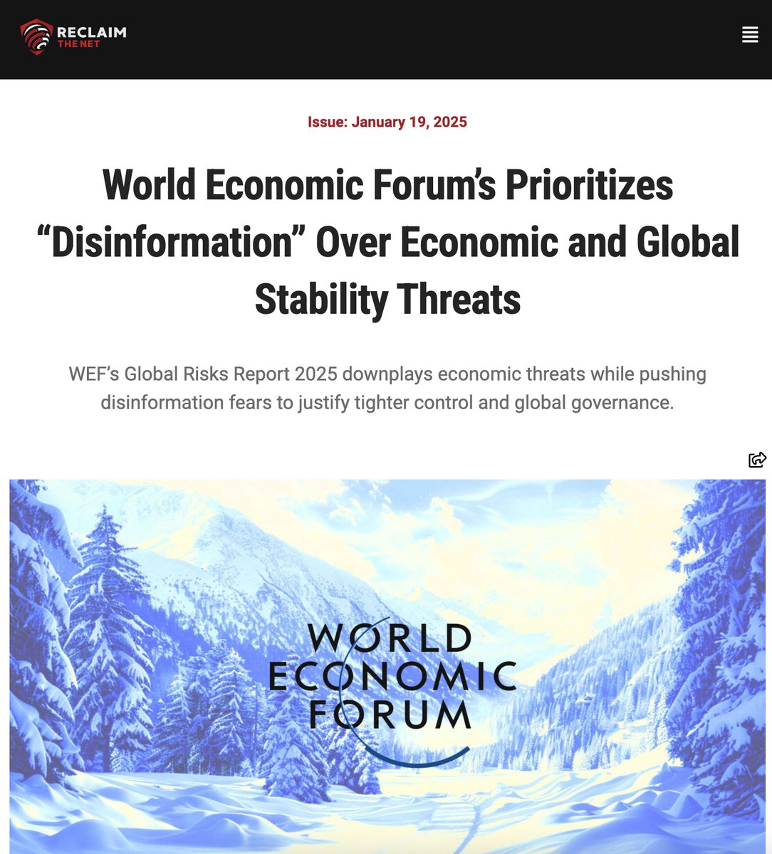 World Economic Forum's Global Risks Report 2025 Identifies ...