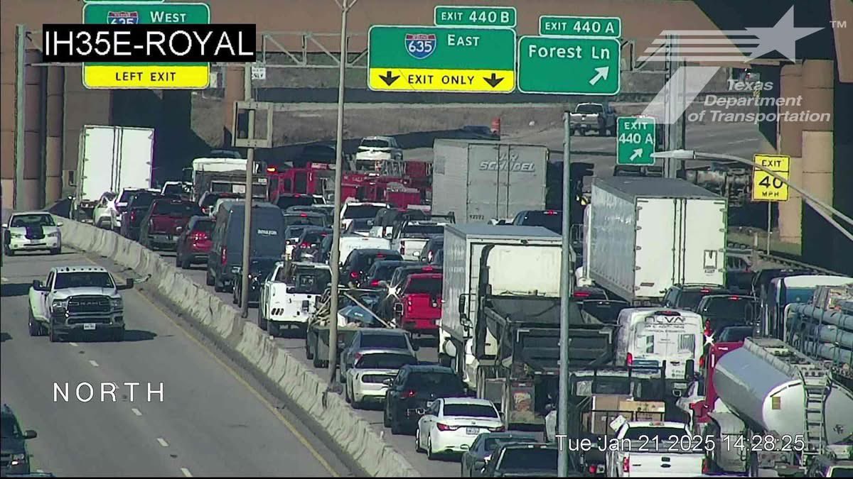 Traffic Alert: On northbound I-35 at eastbound 635, there is an overturned truck tractor. Traffic will be shut down or diverted for a period of time to clean up and upright the truck. The driver was transported to the hospital in stable condition. (Post time 2:30pm)