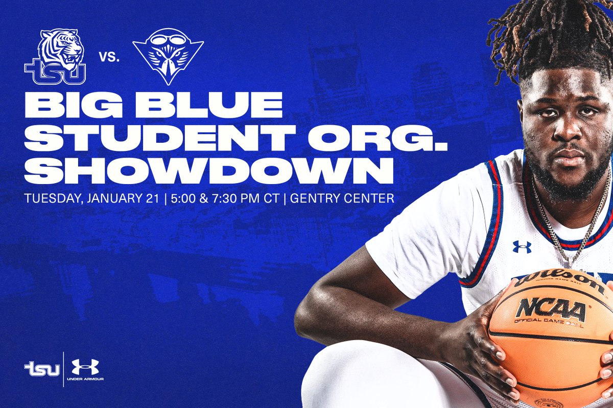 TSU_Tigers's tweet image. Tonight: Itβs the Big Blue Student Org. Showdown as we face UT Martin! π
Thursday: Itβs Greek Day! Join us as we take on Tennessee Tech!
Donβt miss outβcome cheer loud at both the Womenβs and Menβs games!
#RoarCity