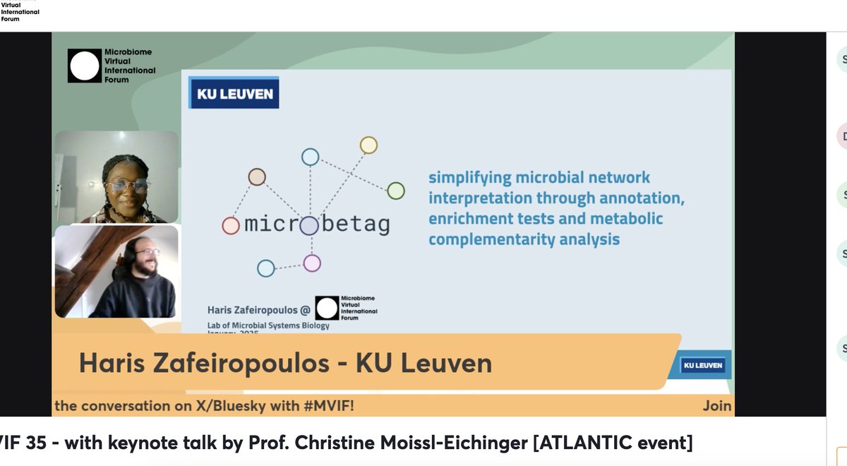 zaf_kon's tweet photo. Another great #MVIF @MicrobiomeVIF 

💡💻 @haris_zaf presenting #microbetag https://t.co/teTPiyZG3o
📸🎙️ @cpavloud born (ready) to chair such excellent panels
✨🧫 @chmoei explaining how archaea in our human gut are too special to join the bacterial club https://t.co/4IRslnTM98
