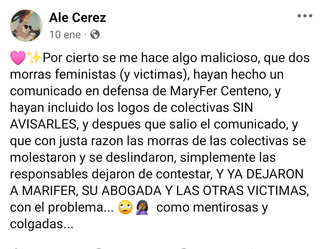 Abro hilo 🧵 de Ale Cerez, una mujer allegada a Adriana Leonel y que al igual que ella usa el feminismo a su conveniencia <a href="/nelgaray20/">Nel Garay</a> (resubido porque me equivoqué en algo y tuve que corregirlo)