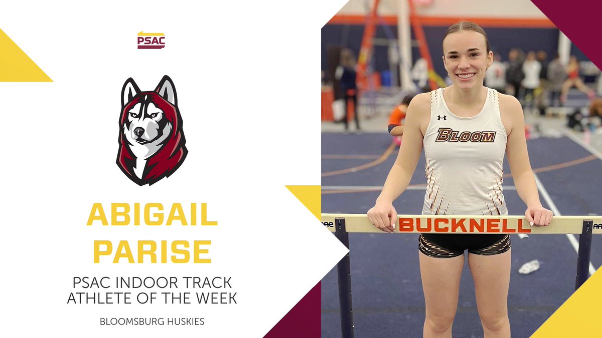 GoBUHuskies's tweet photo. 👟: Abigail Parise has been named PSAC Indoor Track Athlete of the Week after picking up three podium finishes at the River Hawk Invitational!

📰: https://t.co/BH5EcKHDPN

#Unleashed https://t.co/sBtQdyx2iH