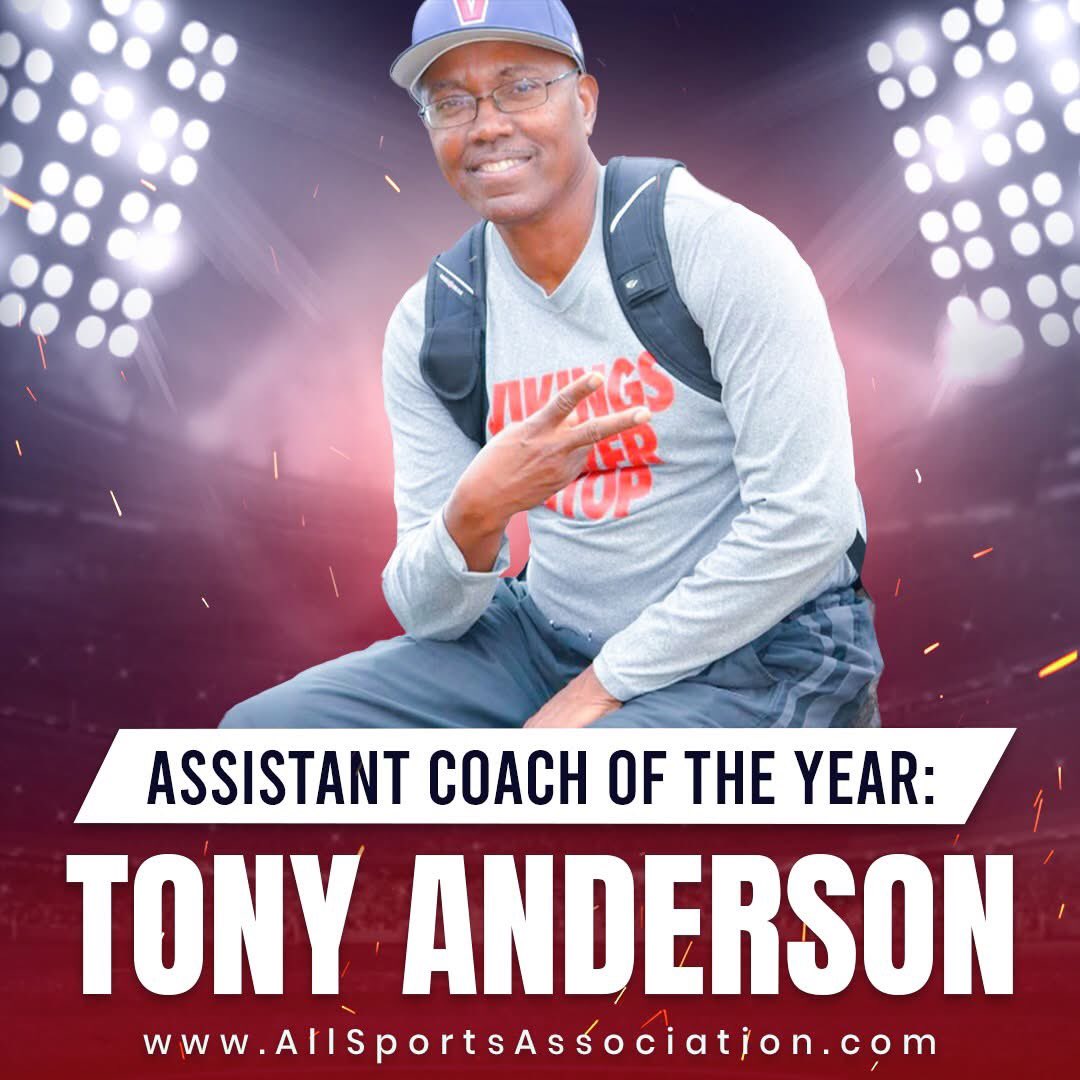 🌟👏 Congratulations, Tony Anderson! 👏🌟

We are proud to recognize Tony Anderson as the 2025 Assistant Coach of the Year, awarded by the All Sports Association! 🏆🎉 This honor reflects his dedication, leadership, and unwavering commitment to his athletes and the sport.