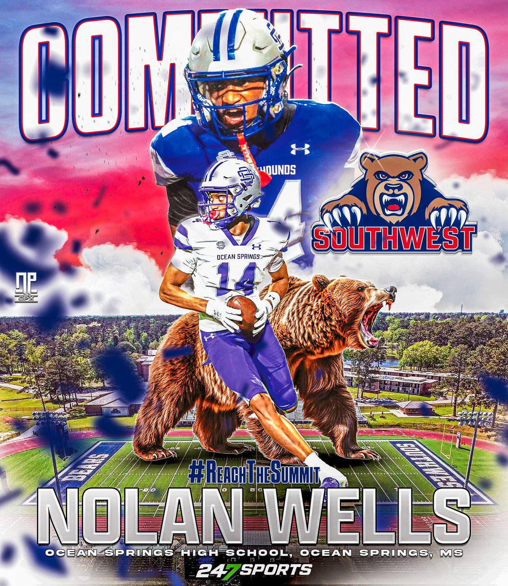 Nolan Wells (@nolanwell3) on Twitter photo I am truly blessed God gave me the opportunity to continue my football career. With that being said I will be committing to South West CC! #BITEDOWN 🐻🐻
<a href="/CoachLampley1/">Tracy Lampley</a>
<a href="/Coach_Bramlett/">Jake Bramlett</a>
<a href="/Coach_BKing/">Brodie King</a>
<a href="/ethan_camp43/">Ethan Camp</a>
<a href="/Born2BallAth/">William Smith</a>
<a href="/OceanSpringsFB/">Ocean Springs Football</a> I am truly blessed God gave me the opportunity to continue my football career. With that being said I will be committing to South West CC! #BITEDOWN 🐻🐻
<a href="/CoachLampley1/">Tracy Lampley</a>
<a href="/Coach_Bramlett/">Jake Bramlett</a>
<a href="/Coach_BKing/">Brodie King</a>
<a href="/ethan_camp43/">Ethan Camp</a>
<a href="/Born2BallAth/">William Smith</a>
<a href="/OceanSpringsFB/">Ocean Springs Football</a>