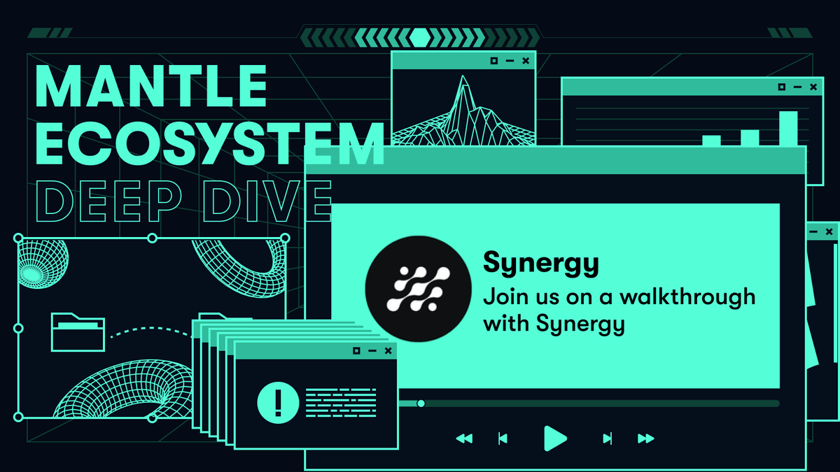 Mantle_Official's tweet photo. Dive into @Synergy_Markets onboarding process and walkthrough of their dApp with Co-founder, @karol_proksa and team!

Don't miss it!

🗓️ Streaming live on the Mantle Discord Jan. 23, 1PM UTC!

Tune in and stay till the end for juicy rewards, including a Boys NFT and Galxe Points. https://t.co/FbaV9DLh2v