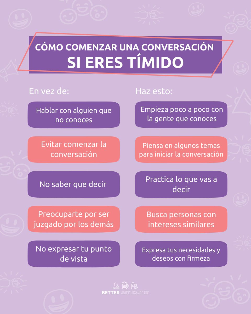 BetterWithoutIt's tweet photo. ¿La timidez te frena? ¡Rompe el hielo y conecta con más gente! Descubre cómo en @betterwithoutit #Socializar #Timidez https://t.co/3aJ25GQFYf