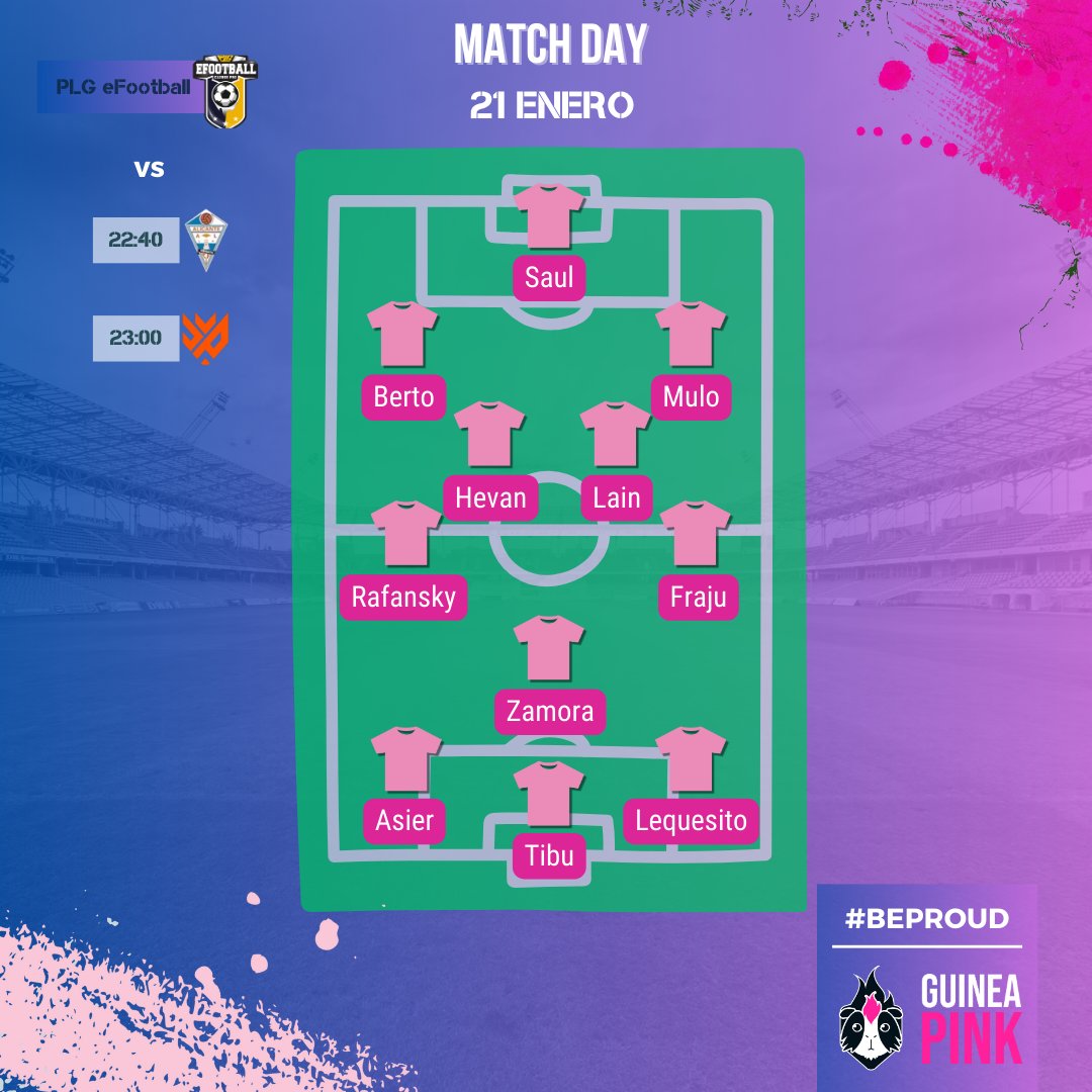 GuineaPinkClub's tweet photo. ⚽️Estamos llegando al final de @PLGeFootBall de la forma más trepidante posible⚽️ 

No se admite un solo fallo por parte de #GPCoronet para seguir en la lucha por la liga💪 

🏆VS @CFIAlicanteSpor 
🏆VS @LyokFox 

GL💜

#BEPROUD🏳️‍🌈🔥

@Tiburonspu @Rafansky84YT @Lequesito_ @vLAINm @HevanJR1995 @bertotorre88 @OGT_Saulolo