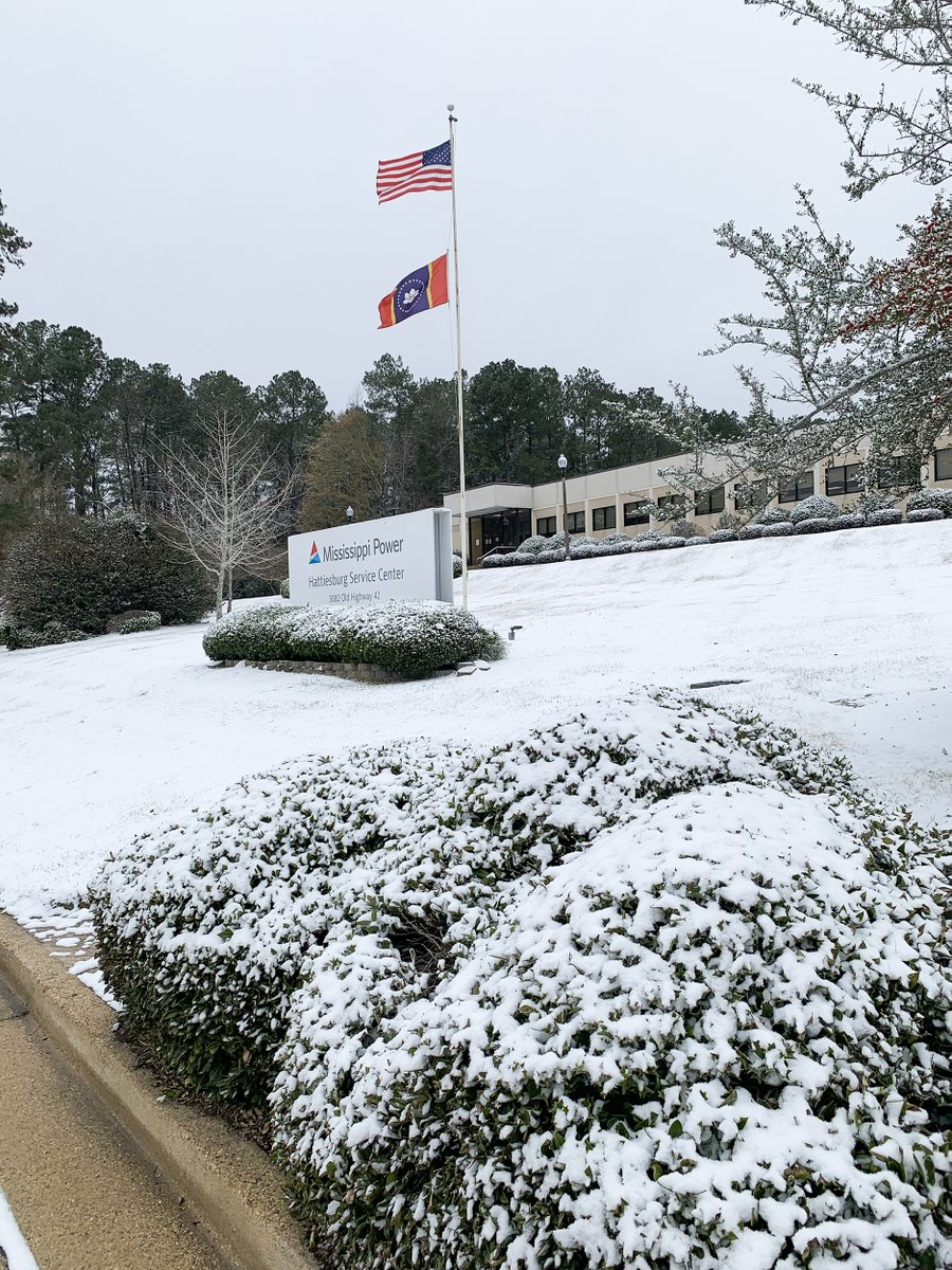 MS_Power's tweet photo. Whether it’s in Bay St. Louis or Hattiesburg, at Plant Daniel or another of our facilities, the Mississippi Power storm team remains ready to respond for our customers as snow continues to fall across South Mississippi. Stay safe and connected as we #WeatherTogether. https://t.co/Wj5cAgk2wG