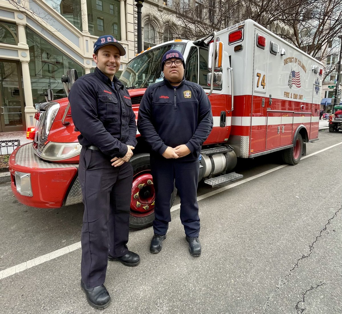 dcfireems's tweet photo. Both on the streets and in the background, @dcfireems and numerous DMV public safety partners worked non-stop to ensure a safe inauguration. #DCsBravest https://t.co/0PIBqdFzXW