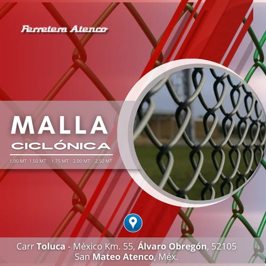 📷 Durabilidad
📷 Fácil instalación
📷 Resistente a todo clima
📷 Versátil para cualquier necesidad: jardines, propiedades, parques, y más.
Tienda en línea: ferreteraatenco.com