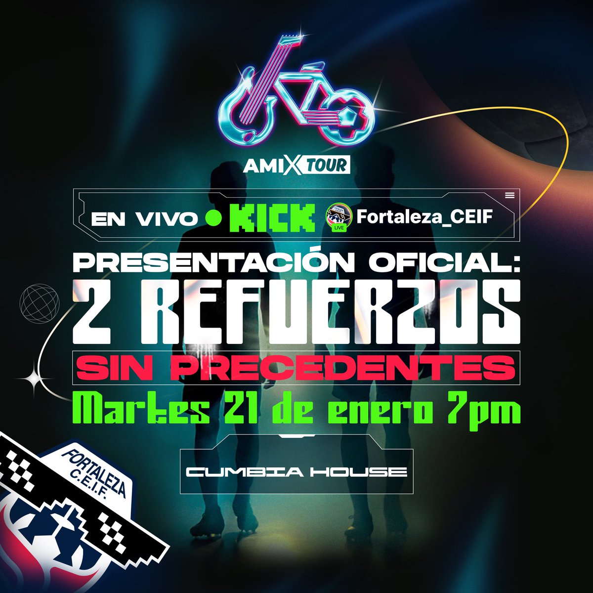 FortalezaFC_Of's tweet photo. Mijo a busté que le gusta eso de la tefnologia y la vaina, el atari, el internes, los chits esos, el estrimin
sumercé para ver los nuevos refuerzos del Forta #ReForta2 no necesitas ir a Cumbia House... Véalos desde tu house!🥸
Transmisión en VIVO desde nuestra cuenta de Kick 🟢 Fortaleza_CEIF 👉 https://t.co/dRDNaK1ub0