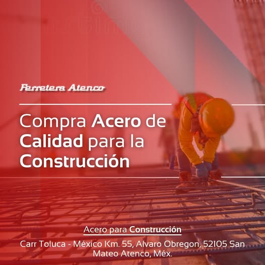 Somos líder distribuidor de acero para la construcción en el Edo Méx. 
Más de 40 años respaldan la veracidad de que conectamos con nuestros clientes a través del precio, pero con la calidad que merece cada obra
Tienda en línea: ferreteraatenco.com