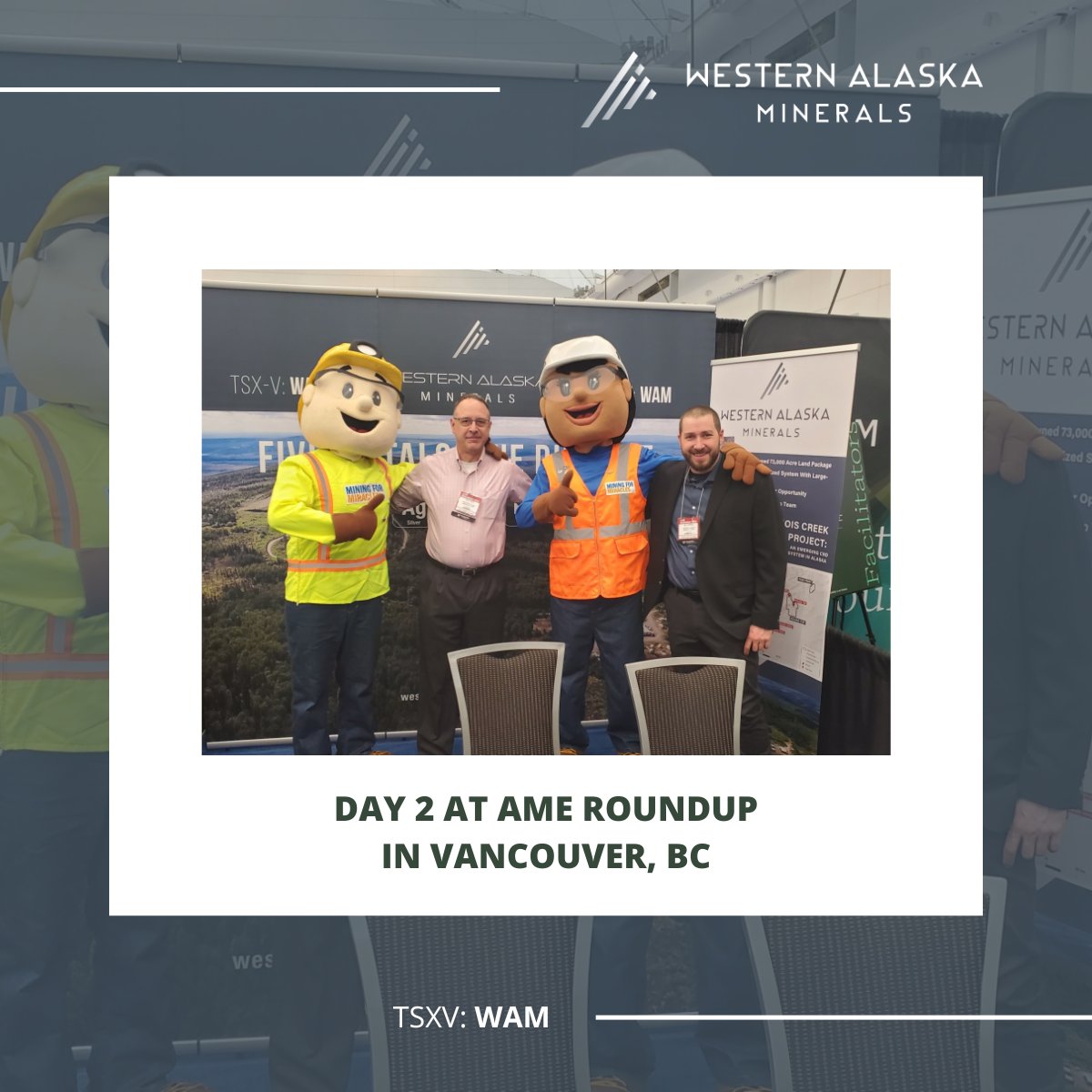 alaska_silver's tweet image. .@AMEroundup day 2 has started on a great note, including VIP visitors from @Mining4Miracles.

Come visit us at our core shack (last day) #823 and booth #723!

#AMERoundup2025 #MiningForMiracles $WAM #WesternAlaskaMinerals #Investment #TSXV #MiningNews #MiningStocks