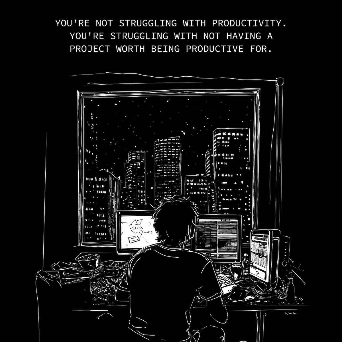 slowescapeco's tweet photo. This quote hits hard. How often do we sit at our desks, overwhelmed by the to-do list, yet feel completely unmotivated? Maybe it’s not about discipline or focus. Maybe it’s about the lack of something that excites us, something that pulls us to create, to build, to move forward. https://t.co/VxHZ0mYfnl