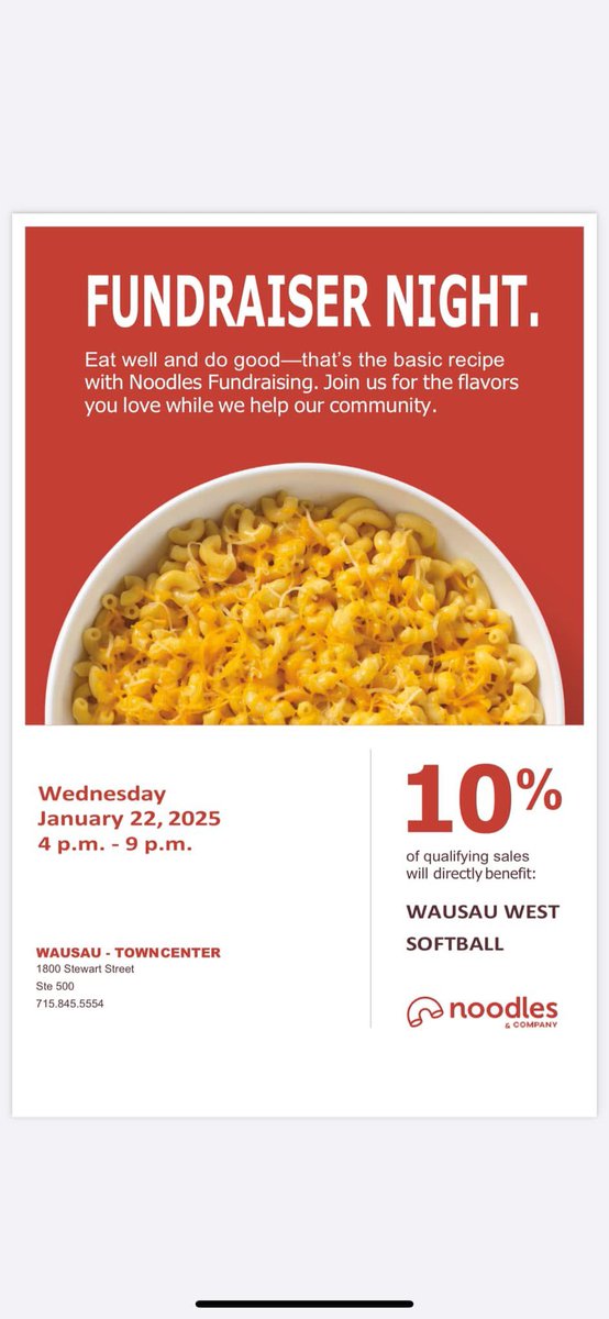 Order in or out tomorrow, Wednesday, January 22nd from 4:00-9:00 and support West Fastpitch!!! 💙🥎