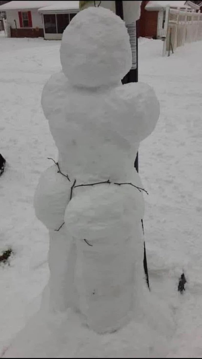 lawLucas_'s tweet photo. Damn they done put a BBL on the snowman ⛄️ 🤣❄️ #2025snowstorm https://t.co/Orz7NnSTBe