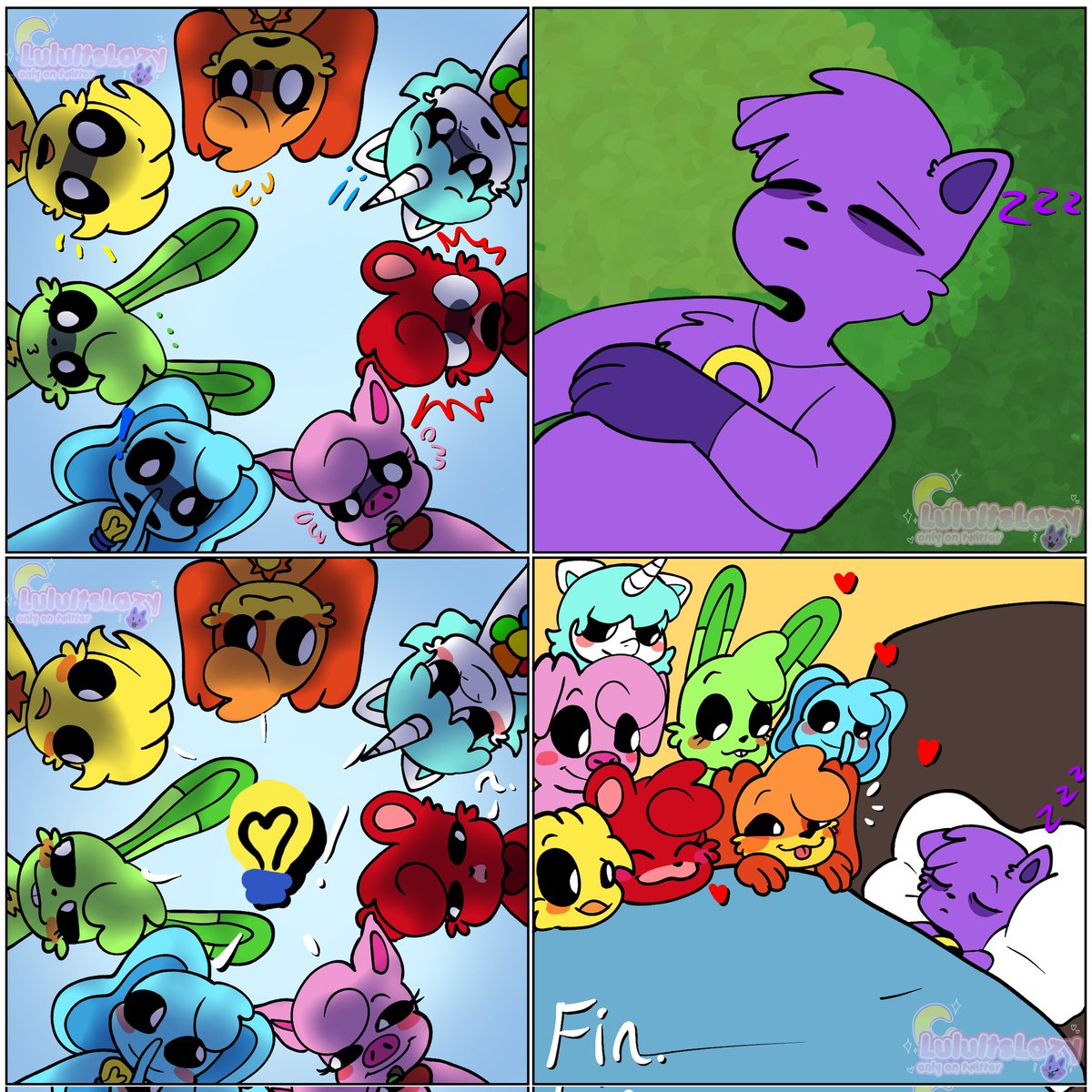 LuluItsLazy's tweet photo. I want to make more comics or drawings of catnap beign super sleepy like i did with this comic :3 can you guys gave me some ideas?

#PoppyPlaytime #SmilingCritters #catnap https://t.co/DkX4PjttWA