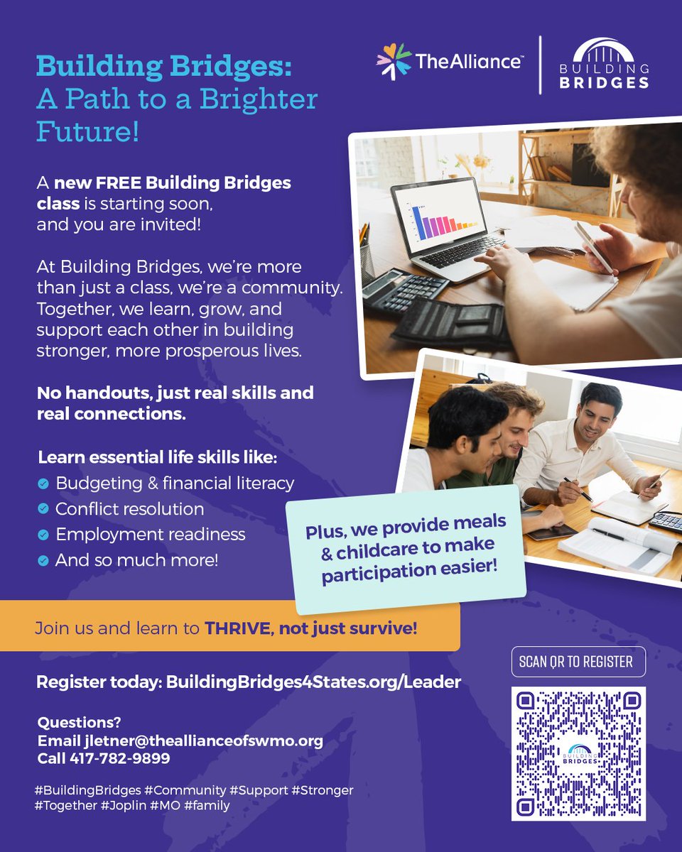 Ready to take control of your life? 📷
Join our FREE Building Bridges class and gain essential skills to build a stronger future. It’s not just a class, it’s a community. No handouts, just support. Register now and let’s grow together!
#support #growth #BuildingBridges
