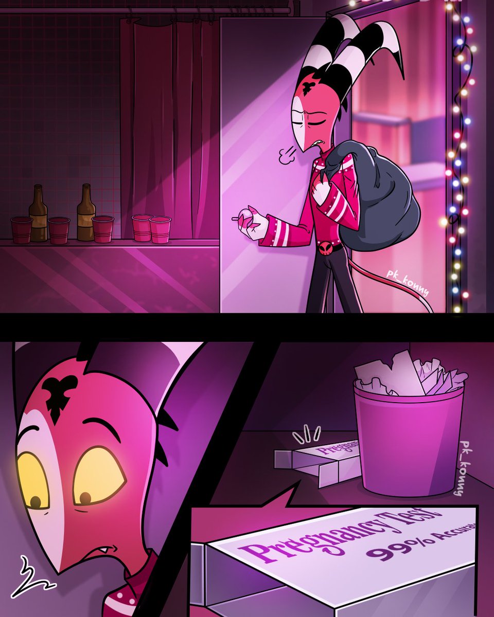 pk_konny's tweet photo. In my opinion him and Millie would have an actual good, helpful, conversation about all this ❤️‍🩹 #HelluvaBossFanart https://t.co/vo60AdMuSk