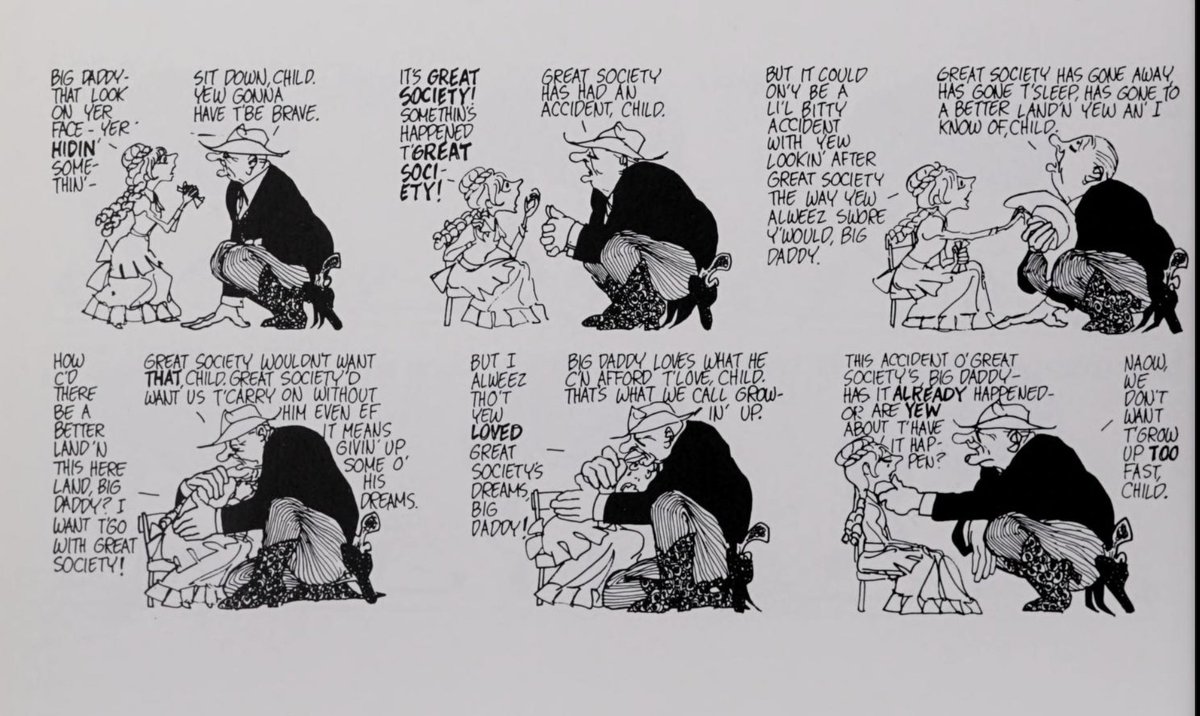 HeerJeet's tweet image. RIP Jules Feiffer, the most psychologically acute of cartoonists. This 1967 cartoon eerily anticipated LBJ's 1971 self-justification.