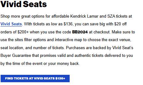 ray_nabbijohn's tweet image. Kendrick Lamar and SZA Tour tickets are not sold out in ANY CITY to date.... AND now they are discounting tickets to try to sell out....

🤡☠️😱🤯🤯🤯Drake stimulus package starting to wear off... PEEKABOO... need another clout chasing beef to get your sales Mr. Lamar?